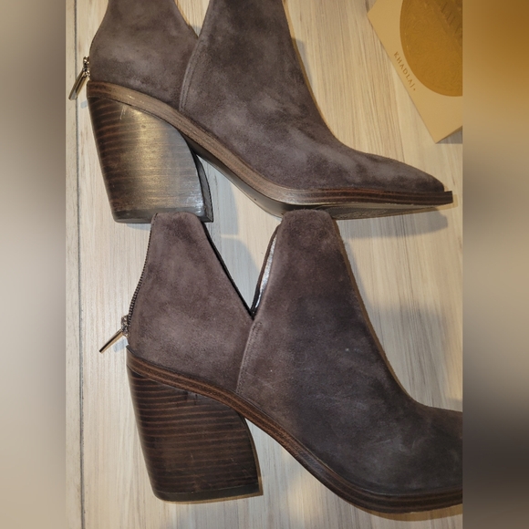 Vince Camuto Women's Suede Ankle Boots - Chocolate Brown - Picture 6 of 9
